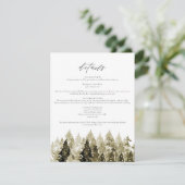 YOSEMITE Russe Aquarelle Pine Arbre Détails Carte (Debout devant)