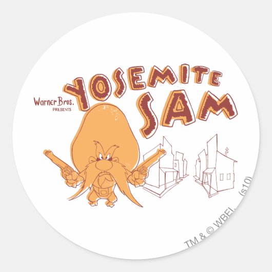Yosemite Sam Warner Bros. Cadeaus Ronde Sticker (Voorkant)