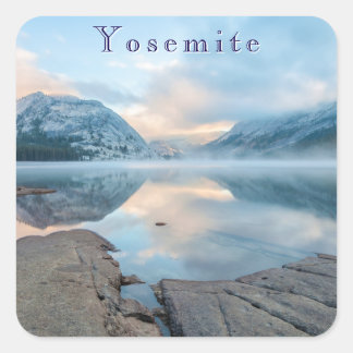 Yosemite Tenaya Lake Zonsopgang Vierkante Sticker