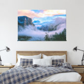 Yosemite Tunnel Uitzicht in de mist bij zonsopgang Canvas Afdruk (Insitu (Slaapkamer))