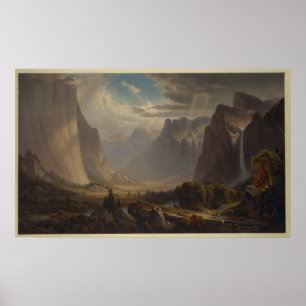 Yosemite valley. Na het schilderij van Thomas Hill Poster