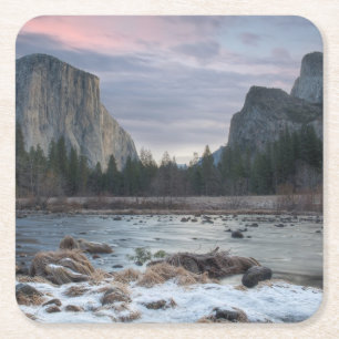 Yosemite Valley Vierkante Kartonnen Onderzetter