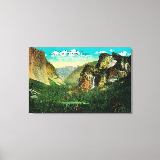 Yosemite Valley ViewYosemite, CA Canvas Afdruk (Voorkant)