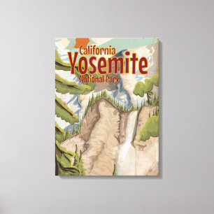 Yosemite Vintage Poster Canvas Afdruk