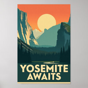 Yosemite Wacht - Retro Reisposter Poster