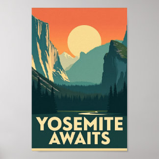 Yosemite Wacht - Retro Reisposter Poster