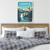 Yosemite Waterfall California  Retro Canvas Afdruk (Insitu (Slaapkamer))