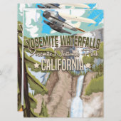 Yosemite Waterfall vintage poster Kaart (Voorkant / Achterkant)