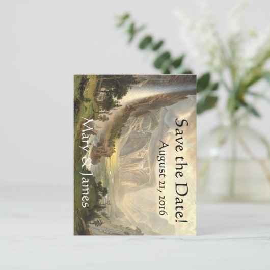 Yosemite Waterfall Vista Enregistrer la date Carte (Debout devant)