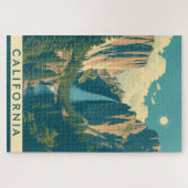 Yosemite Waterval  Retro Legpuzzel (Horizontaal)