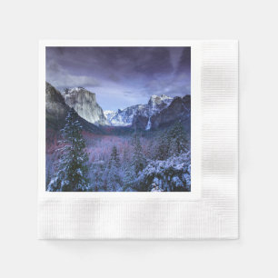 Yosemite Winterlandschap Californië Besneeuwd Servetten