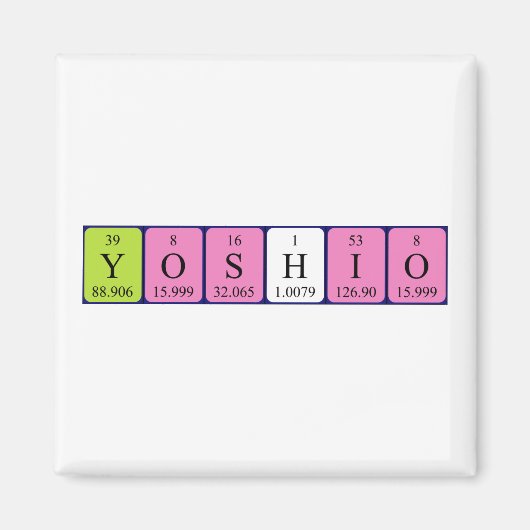 Yoshio nom de table périodique aimant (Devant)