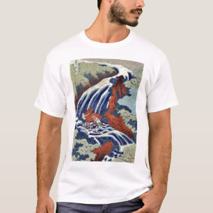 Yoshitsune Umarai waterval door Katsushika, Hokusa T-shirt