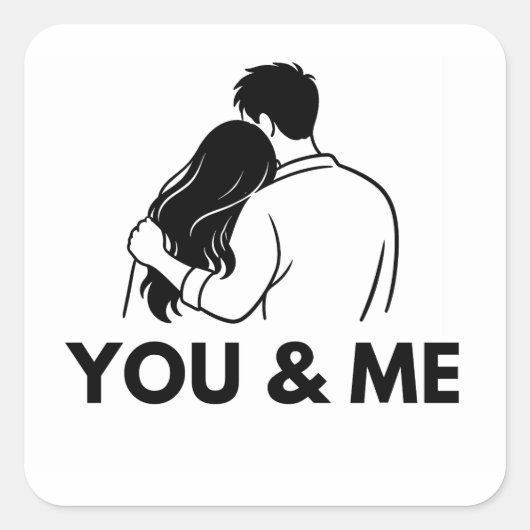 You And Me Minimal Vinyl Sticker (Devant)