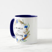 You Are A Blessing Ceramic Coffee Mug - Navy Blue (Devant gauche)