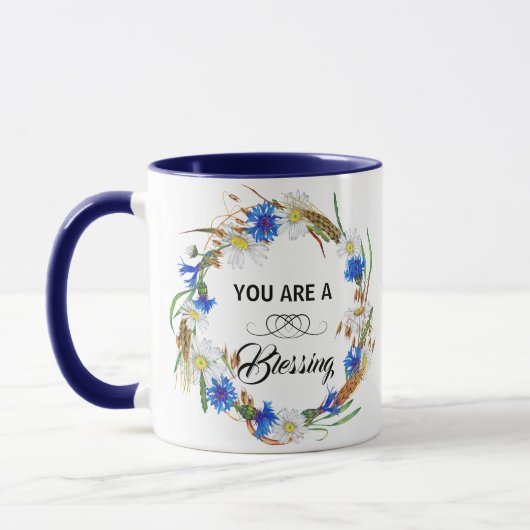 You Are A Blessing Mug - Navy Blue Ceramic (Gauche)