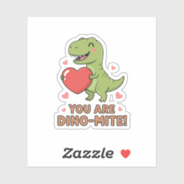 You Are Dino-mite Cute T-Rex Dinosaur Valentine Sticker