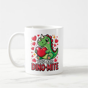 You Are Dino-Mite - Schattigee Dinosaurus Valentij Koffiemok