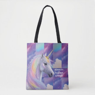 You Are Enough Reminder Rainbow Unicorn Draagtas