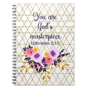 You Are God's Masterpiece Bible Verse Christian Notitieboek