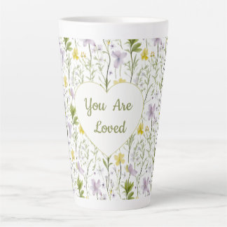 You Are Loved Floral Heart Mug Latte Mok
