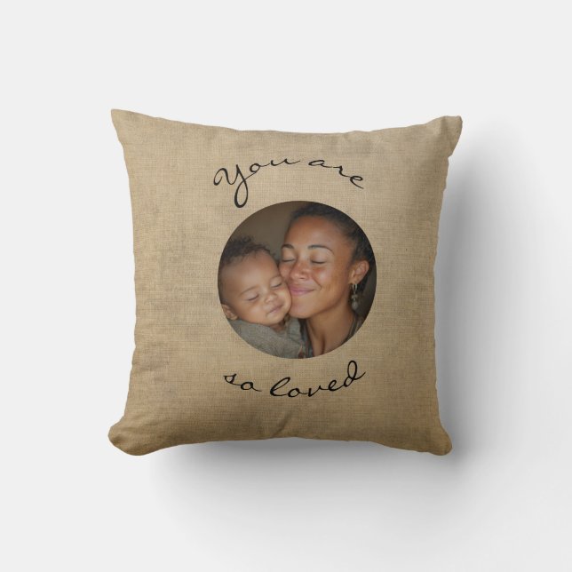 You Are Loved Personalized Photo Throw Pillow Kussen (Voorkant)