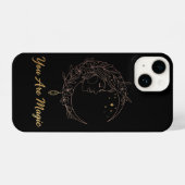 You Are Magic - Celestial Moon Goddess Black iPhone Hoesje (Achterkant horizontaal)