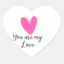 you are my love pink red heart watercolor kidretro