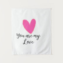 you are my love pink red heart watercolor kidretro