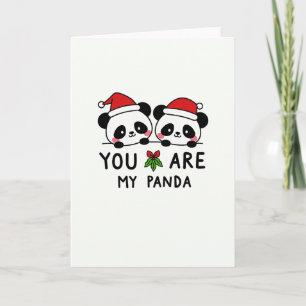 You Are My Panda Schattigee kerst Kaart voor Partn