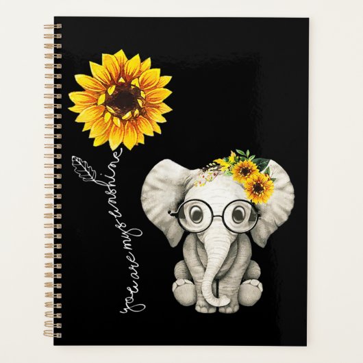 You Are My Sunshine Hippie Sunflower Elephant (Devant)