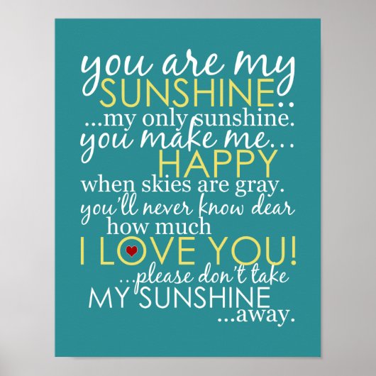 You Are My Sunshine - Sarcelle - Affiche (Devant)