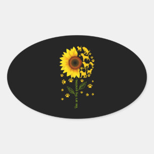 You Are My Sunshine Sunflower Dogs Ovale Sticker