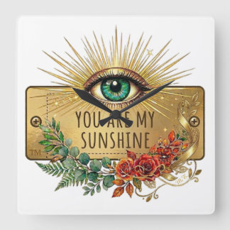 You Are My Sunshine Wall Clock Vierkante Klok