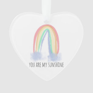 You are my sunshine watercolor painted rainbow