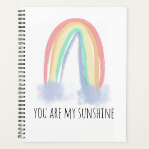 You are my sunshine watercolor painted rainbow