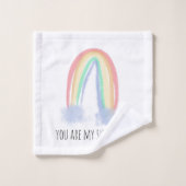 You are my sunshine watercolor painted rainbow (Gant de toilette)