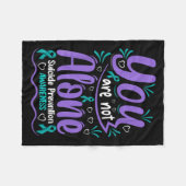 You Are Not Alone Suicide Prevention Awareness  Fleece Deken (Voorkant (Horizontaal))