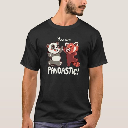 You are Pandastic High Five Red Panda and Panda T-shirt (Voorkant)