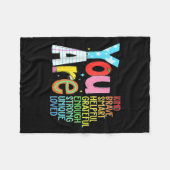 You Are Smart Brave Strong Kind Loved Motivation T Fleece Deken (Voorkant (Horizontaal))