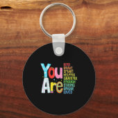 You Are Smart Brave Strong Kind Loved Motivation T Sleutelhanger (Voorkant)