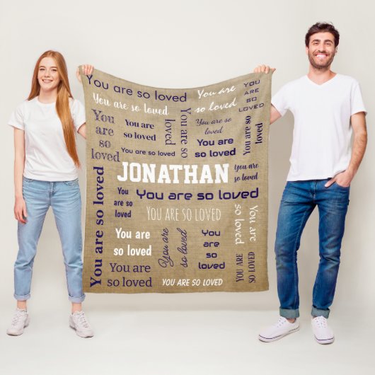 You Are So Loved Blanket Add Your Name  Fleece Deken (In situ)