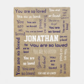 You Are So Loved Blanket Add Your Name  Fleece Deken (Voorkant)