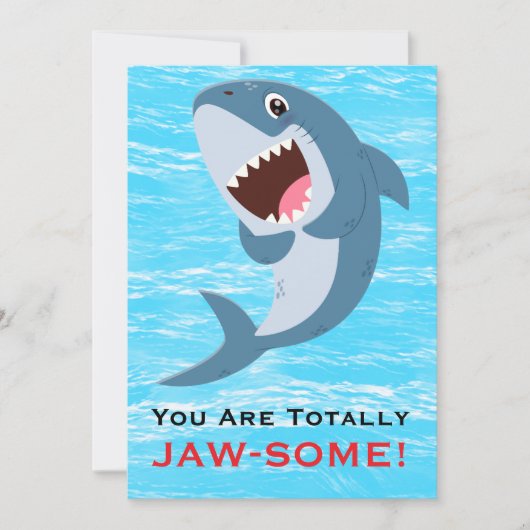 You Are Totally JAW-SOME Funny Shark Valentine's  Feestdagenkaart (Voorkant)