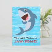 You Are Totally JAW-SOME Funny Shark Valentine's  Feestdagenkaart (Staand voorkant)