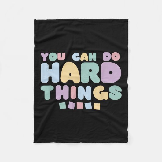 You Can Do Hard Things Insrational Quotes Motivati Fleece Deken (Voorkant)