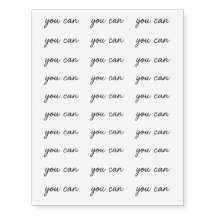 You Can Minimal Quote Temporary Tattoo