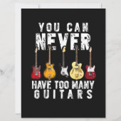 You Can Never Have Too Many Guitars Music Funny Gi (Achterkant)
