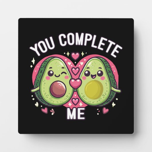 You Complete Me - Schattige Avocado-koppel Fotoplaat (Voorkant)