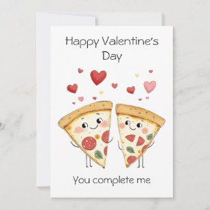 You Complete Me – Schattige & Punny Pizza Valentij Kaart